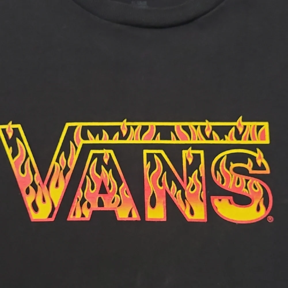 Vans Kids Black Short Sleeve‎ Tee T-Shirt Graphic Logo 100% Cotton - Size XL